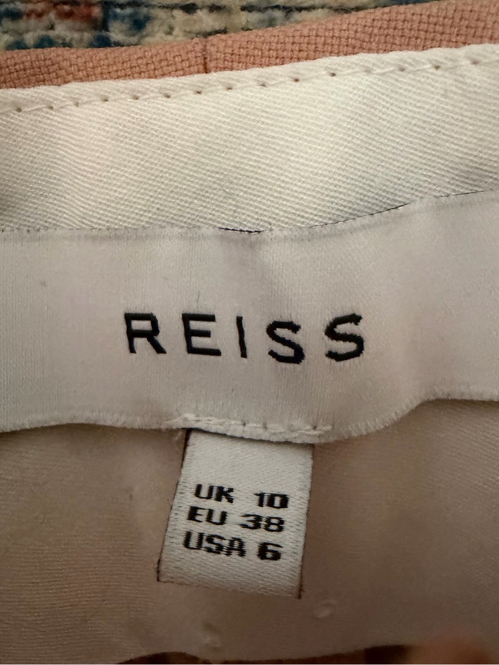 REISS Wool Blend Trousers US 6 Blush Pink Tailored Tapered Ankle Dress Pant - Picture 6 of 8